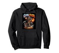 Baseball Pitcher Grim Reaper Game Over Skeleton Pullover Hoodie