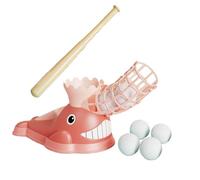 Baseball Pitching Game - Adjustable Foot Operated Launcher Training Equipment | Portable Practice Machine For Indoor Outdoor Sports, Whale Design Toy For Kids Adults Family Backyard Activities