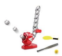 Baseball Pitching Machine for Kids, Adjustable Height Ball Launcher, Auto Pitch Every 5-7 Seconds, Trainer for Batting and Fielding, Indoor and Outdoor Use