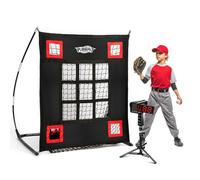 Baseball Pitching Net & Radar Gun Combo - Improve Accuracy & Speed for Hitting/Pitching, with Strike Zone & Speed Tracking Baseball Training Equipment for All Age and Level Players|Handbag+Sandbag