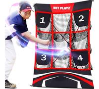 Baseball Pitching Net Target Net - 9 Pocket Strike Zone Pitcher Training Aid, Softball Self-Train Practice Net