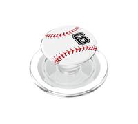 Baseball Player #6 Back No 6 Baseball Pit Boy Girl PopSockets PopGrip for MagSafe