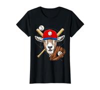 Baseball Player Goat Lover Pitcher Catcher Baseball Coaches Value Graphic T-Shirt, Women, Black, S