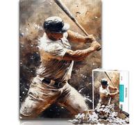 Baseball Players 1000 Piece Jigsaw Puzzle for Adults And Teenagers,Fun Games Every Piece Is Unique - Challenging Family Fun Game (38x26cm)