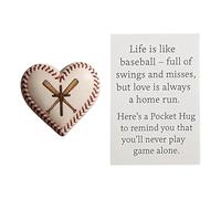 Baseball Pocket Hug, Heart-Shaped Baseball Pocket Collectible, Gift for Players & Fans-Inspirational Token with Card, Sports Themed Encouragement Gift, Crossed Stick Design 2026 New (#A)