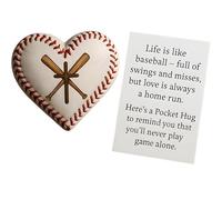 Baseball Pocket Hug, Heart Shaped Inspirational Gift with Card & Little Heart Token, Perfect for Players and Fans, Golf Pocket Hug & Baseball with Gift Card, Life is Like Baseball Reminder