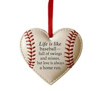 Baseball Pocket Hug With Card Heart Shaped Mini Baseball Inspirational Keepsake Bat Design Motivational Baseballs For Players Coaches And Fans Home Decoration Hanging-# 93