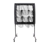 Baseball Practice Net with 3 Gear Adjustable Height for Hitting and | Nine-grid target, 3-gear adjustable height, stable T-base with stakes, four casters with brakes for easy movement -