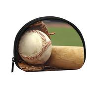 Baseball Print Coin Purse Mini Wallet for Women Girls Personality Small Coin Pouch Shell Storage Bag Clutch Wallets, One Size, Casual