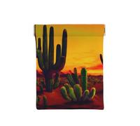 Baseball Print Leather Coin Purse, Small Change Pouch Wallet,Squeeze Coin Purse Pouch For Men Women, Cactus In Desert, One Size, Fashion