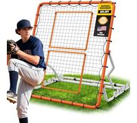 Baseball Rebounder Net 4x4.5FT with 5 Adjustable Angles,Pro Pitch Back Trainer for Baseball & Softball, Solo Practice for Grounders Line Drives & Fly Balls, Durable UV Resistant Net & Steel Frame