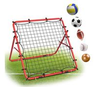 Baseball Rebounder Net, Metal Frame & High-Tension PE Net, Lacrosse Bounce Back PracticeTraining Equipment, Adjustable Softball Pitchback Net, Perfect for Improving Balls Training Skills (Red)