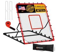 Baseball Rebounder Net with 5 Adjustable Angles (Red)