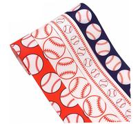 Baseball Ribbon 4 Rolls Baseball Ribbon 1.5 Inch Grosgrain Ribbons for Crafting 5 Yards Each Red White Navy Blue Patterned for Bows Hair Accessories Wrapping