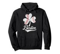 Baseball Shamrock Lucky Clover Boston St Patrick's Day Irish Pullover Hoodie