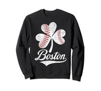 Baseball Shamrock Lucky Clover Boston St Patrick's Day Irish Sweatshirt