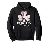 Baseball Shamrock Lucky Clover Funny St Patrick's Day Boston Pullover Hoodie
