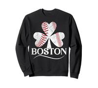 Baseball Shamrock Lucky Clover Funny St Patrick's Day Boston Sweatshirt