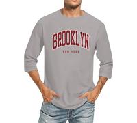 Baseball Shirt Men's 3/4 Sleeve Summer Sports Tops Casual Crew Neck Tunic Tops Vintage Basic Short Sleeve Tee Shirts Funny Novelty Print Sports Shirt Quick Drying Sports Shirt, gray, 4XL