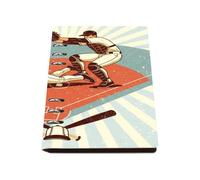 Baseball Sliding Notebook A5, Pu Leather A5 Notebooks, Lined Paper Notebook Lined 180Pages/90Sheets, Notepads for School, Note Book for Men, Revision Supplies Journal Diary