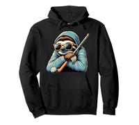 Baseball Sloth Hoodie Sunglasses Bat Chill Pullover Hoodie
