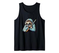 Baseball Sloth Hoodie Sunglasses Bat Chill Tank Top
