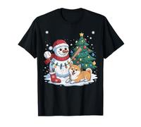 Baseball Snowman Dog Xmas Tree Santa Hat Christmas T-Shirt