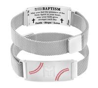 Baseball Soccer Football Basketball Bracelet Gifts,Faith Cross Bracelets for Men Baptism First Communion Confirmation Christmas Birthday Gifts for Teens Teams Son Grandson Brother,Adjustable Size, One