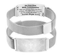 Baseball Soccer Football Basketball Bracelet Gifts,Faith Cross Bracelets for Men Baptism First Communion Confirmation Christmas Birthday Gifts for Teens Teams Son Grandson Brother,Adjustable Size, One