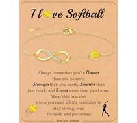 Baseball/Soccer/Volleyball/Football/Softball/Basketball/Tennis Gifts Infinity Bracelets for Women Teen Stocking Stuffers Silver 14K Gold Plated Bracelet Sport Accessories Jewelry for Coach Teammates