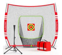 Baseball/Softball 6×6FT Kids Practice Net for Hitting & Pitching,Stable Bow Frame, Batting Tee, Target and Strike Zone for Throwing, Most Suitable for Kids and Teenager
