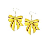 Baseball Softball Bow Earrings for Women,Bow Dangle Drop Earring,Bowknot Shaped Game Day Earrings,Game Sport Lover Fans Earring,Jewelry Gift for Baseball Softball Party Favors