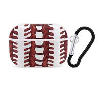 Baseball Softball Laces AirPod Pro Case, Anti Scratch Hard PC Cover with Keychain, AirPod Pro 2nd/1st Case Accessories for Women Men, White-Style