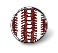 Baseball Softball Laces Badge Holder Personalized Metal Button Pin Fashion Round Badge with Pattern Pin DIY Button Badges Exquisite Brooch Crafts Gift Clothes Decorative Pins