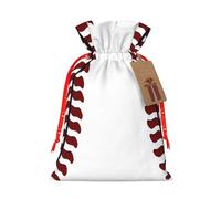 Baseball Softball Laces Print Drawstring Bags Burlap Gifts Bag With Drawstring Gift Bags For Wedding/Party/Festival/Storage
