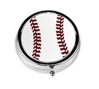 Baseball Softball Laces Print Personalised Portable Pillbox with,Mini Pillbox Compact and Convenient Pill Organiser for Storing and Organising Pills