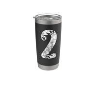 Baseball Softball Mom #2 Number 2 Distressed Laces White Stainless Steel Insulated Tumbler