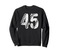 Baseball Softball Mom #45 Number 45 Distressed Laces White Sweatshirt