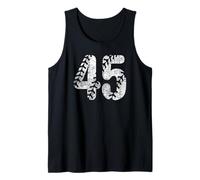 Baseball Softball Mom #45 Number 45 Distressed Laces White Tank Top