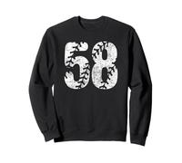 Baseball Softball Mom #58 Number 58 Distressed Laces White Sweatshirt