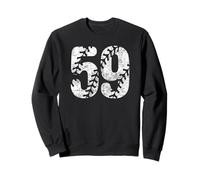 Baseball Softball Mom #59 Number 59 Distressed Laces White Sweatshirt