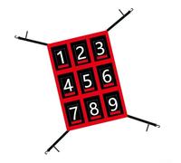 Baseball & Softball Numbered Strike Zone Target Net - 49 x 70 cm (19.3 x 27.6 in), PVC Oxford + Nylon, Adjustable Webbing for Training, Red/Bla