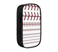 Baseball Softball Red Laces Print Pencil Case Coin Key Card Bag Purse Large Pen Pouch for Kids Boys School Office