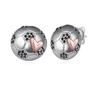 Baseball/Softball/Volleyball/Soccer/Hockey Earrings, Sterling Silver, Baseball/Softball/Volleyball/Football/Hockey Gift, Sports Jewellery, Gifts for Women, average size, Sterling Silver, Cubic