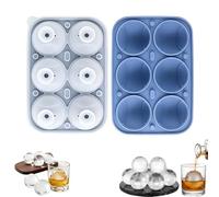 Baseball Sphere Ice Cube Mould, 3D Large Baseball Silicone Fun Shapes Whiskey Ice Mold, Round Ice Cube Tray with Pure Silicone Lid for Men Women Cocktails, Bourbon, Brandy, Whiskey (Blue, 1pc)