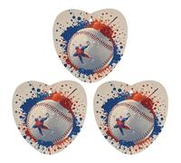 Baseball Splatter Style Car Air Freshener, 3 Pcs Love form Hanging Air Freshener Cards, Long Lasting Fragrance Scented Cards for Car, Home, Office Black-style