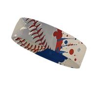Baseball Splatter Style Headbands for Women & Men Sports Headband, Fits All Head Sizes, Ultra Absorbent & Non-Slip Sweatband for Running, Yoga, Gym