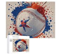 Baseball Splatter Style Puzzle for Adults Wooden Jigsaw Puzzle for Mother's Day Premium Puzzle with Unique Art Design Challenging Brain Teaser Birthday Gift for All Ages 500 PCS