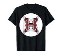 Baseball Sport Player Monogram Cool Initial Letter H Design T-Shirt
