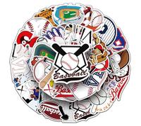 Baseball Sport Stickers for Boys Girls Teens Adults, Waterproof Vinyl Stickers for Laptop Flasks Phone Water Bottle Luggage Cup Bike Notebook Car Tablet, Trendy Sports Decals Pack[Baseball - 50Pcs]